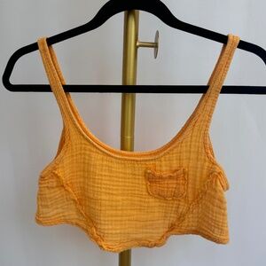 Urban Outfitters–Out From Under– Orange Flowy Lounge Cropped Tank Top
